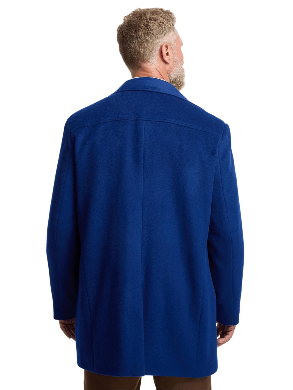 Wool Double Breasted Carcoat - Royal Blue Product Image