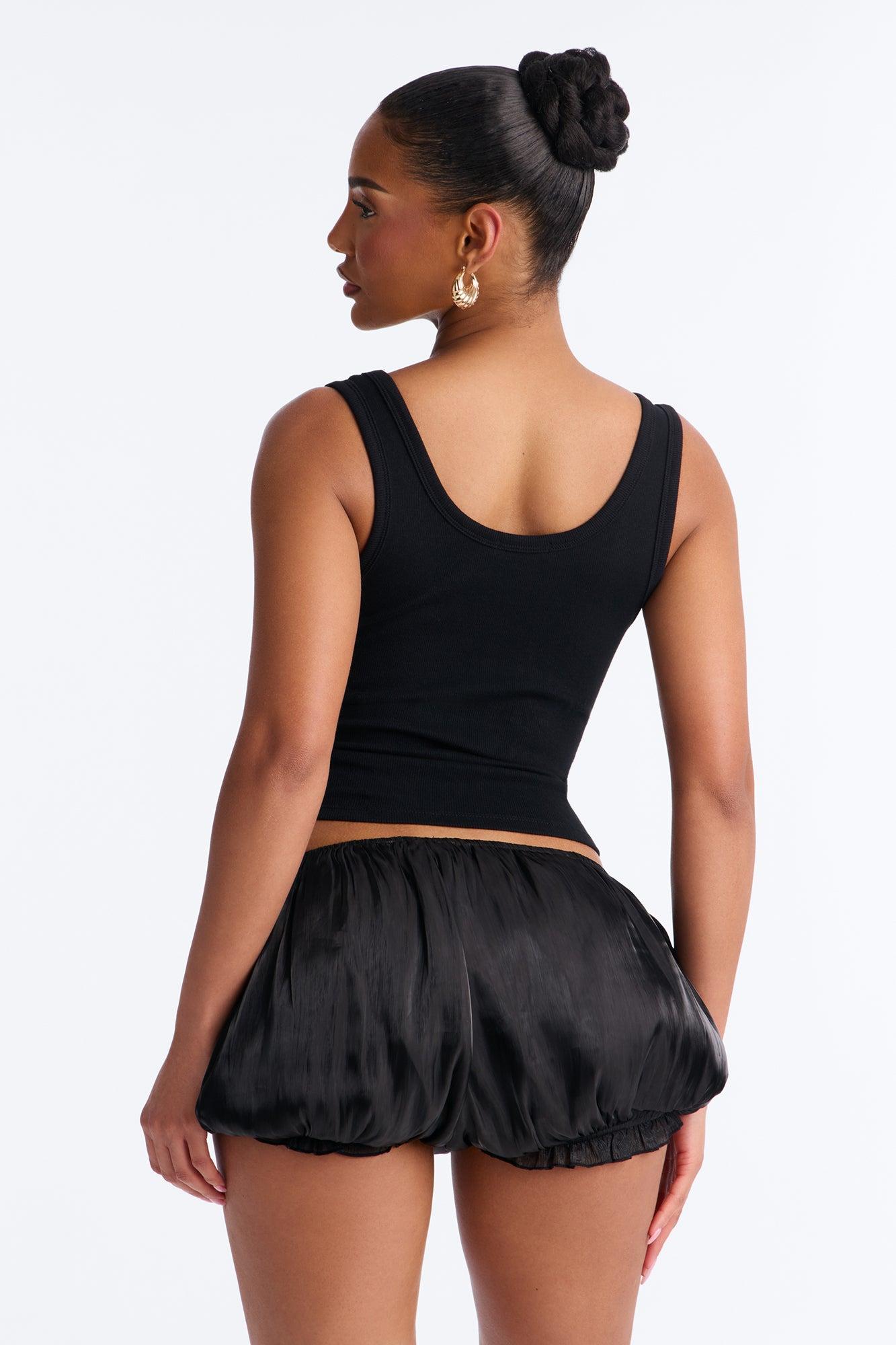 Sinner Rhinestone Flame Tank Top - Black Female Product Image