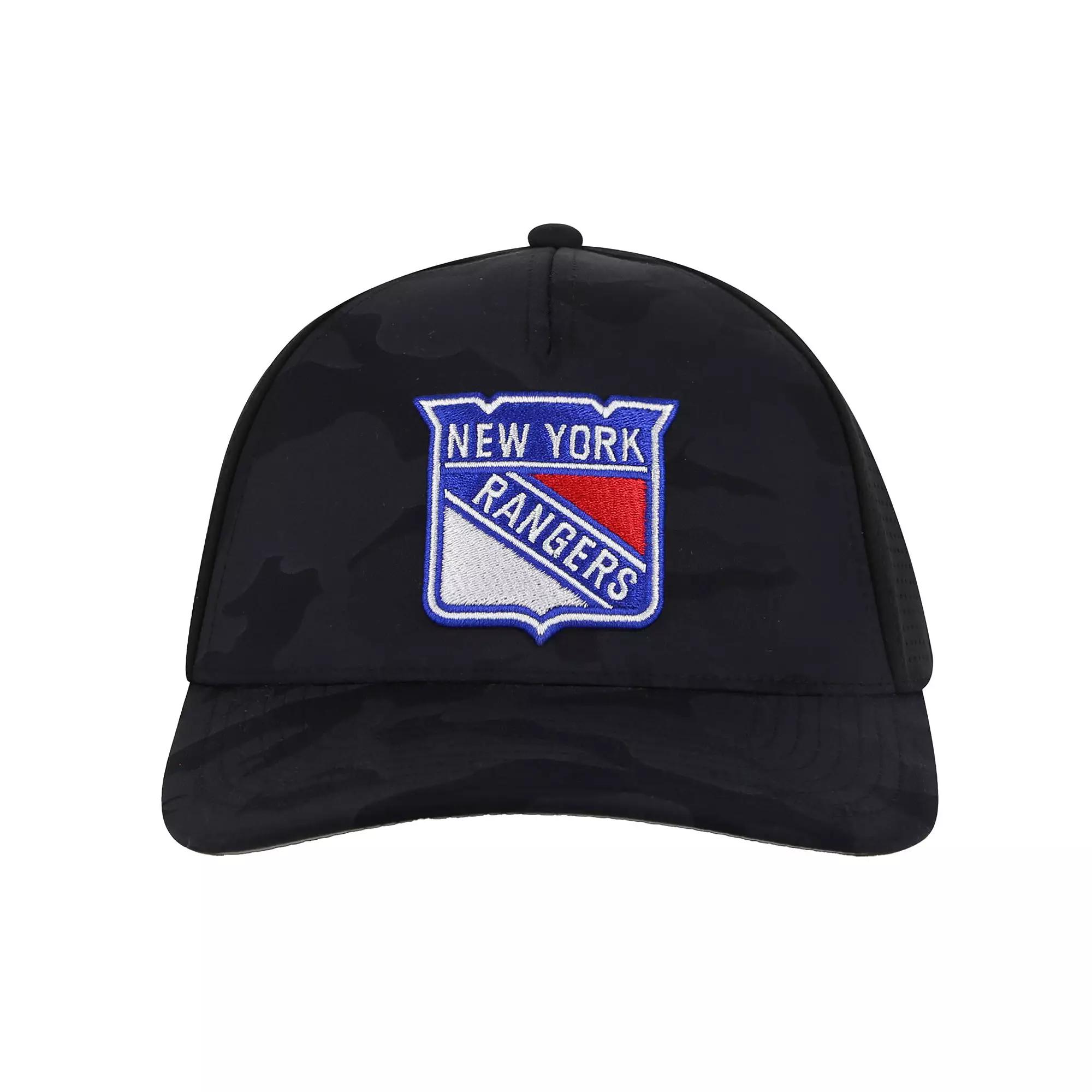 Men's American Needle Black New York Rangers Valin Camo Super Tech Vented Adjustable Hat, Ran Black Product Image