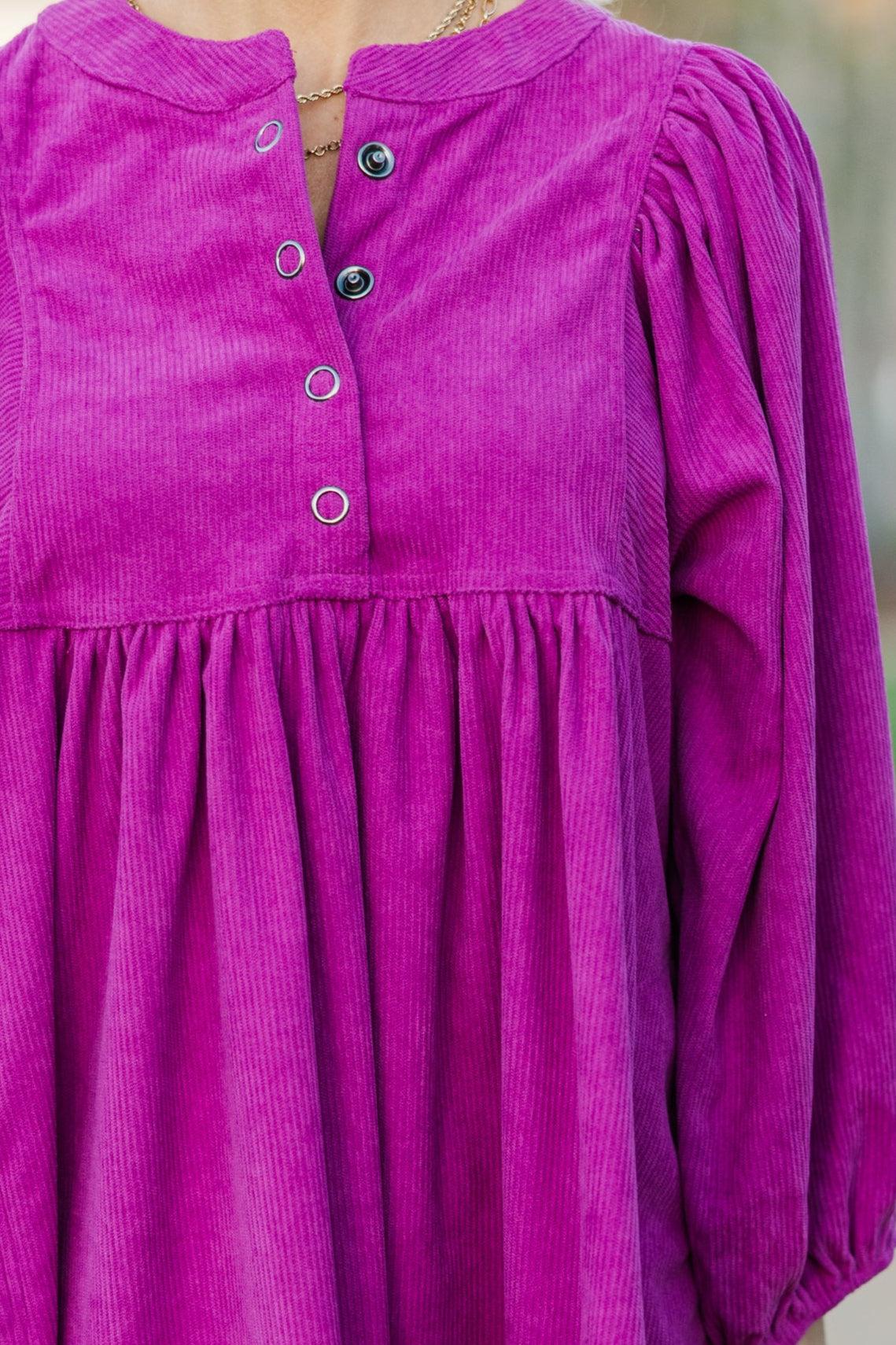 That's All You Magenta Pink Corduroy Dress Female Product Image