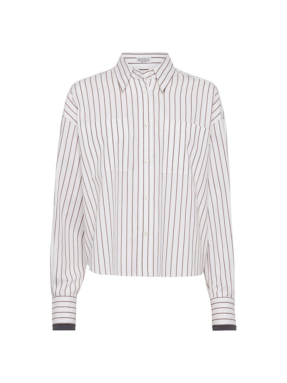 Womens Striped Cotton Twill Shirt Product Image