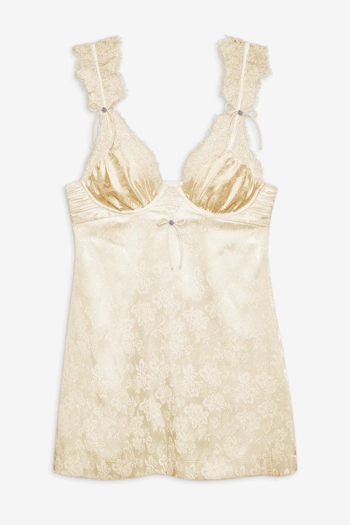Victoria Slip Dress — Cream Product Image