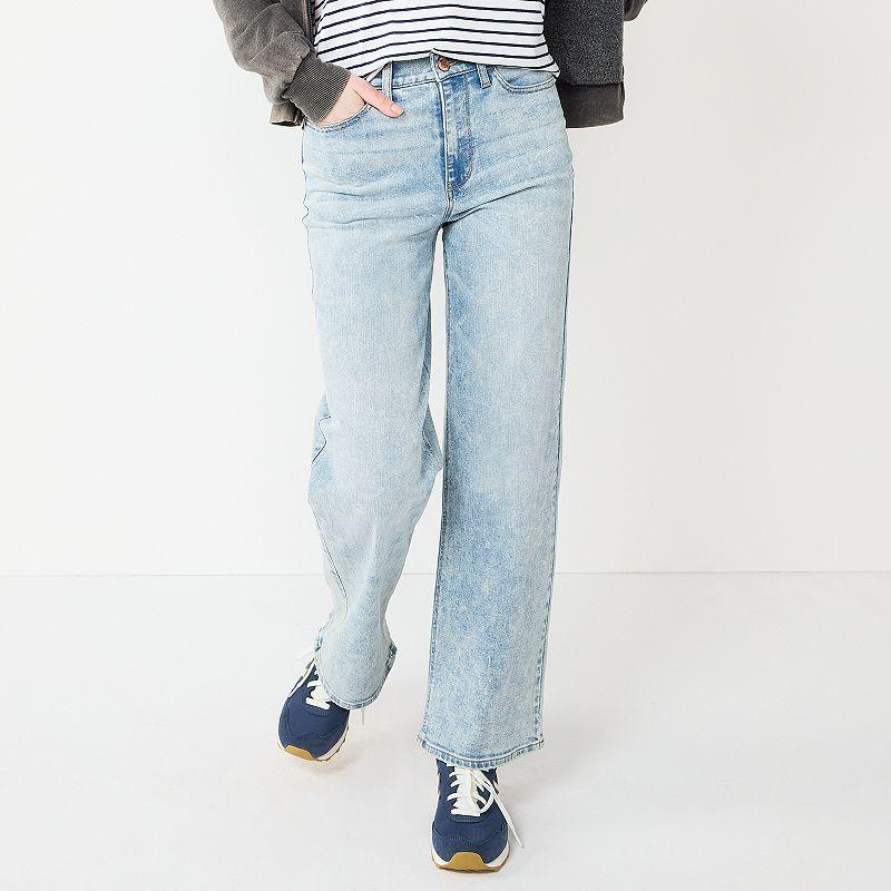 Juniors' SO® High-Rise Wide-Leg Jeans, Girl's, Size: 15, Light Product Image