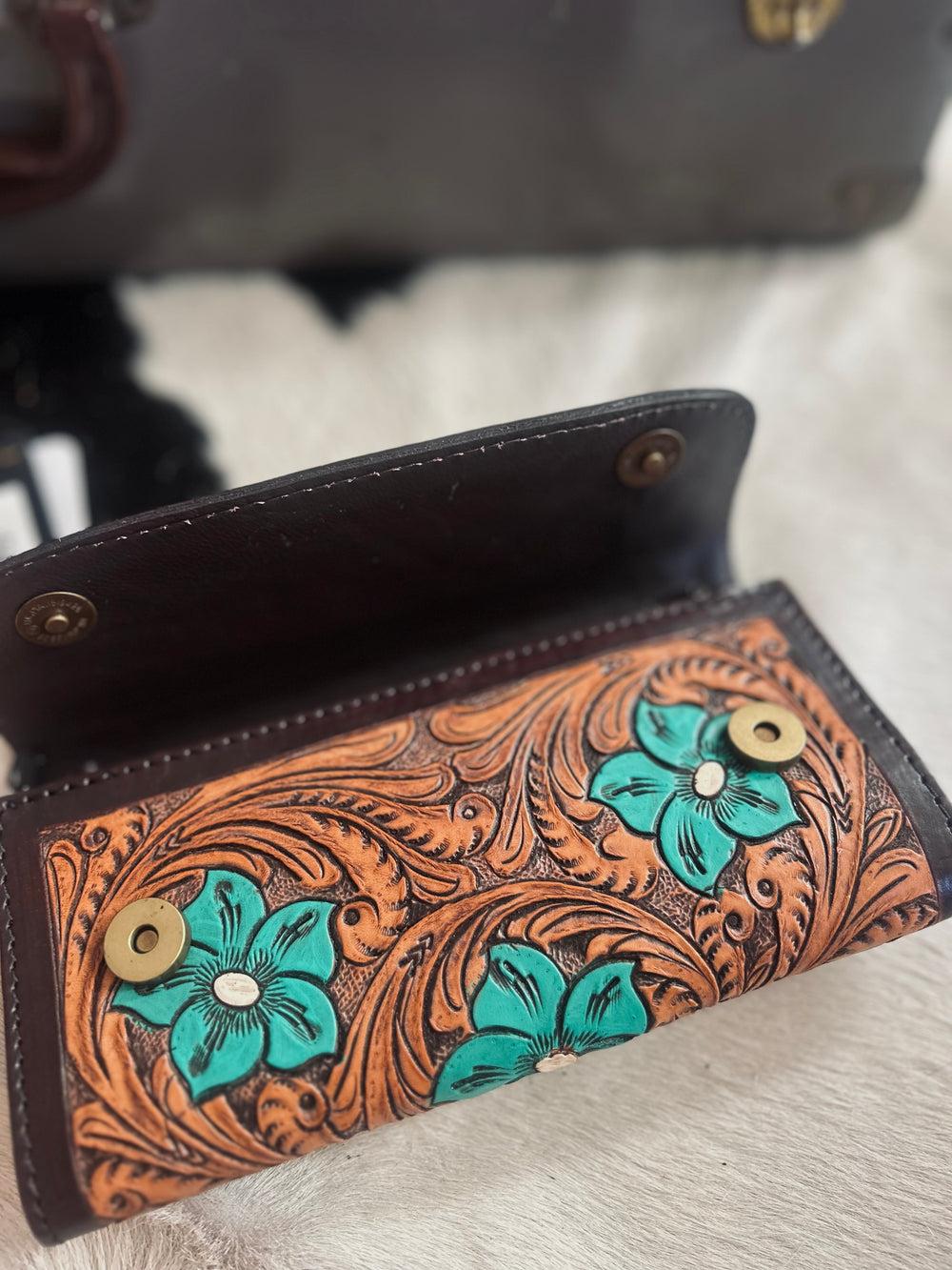 American Darling Daytona Floral Tooled Wallet Crossbody Product Image