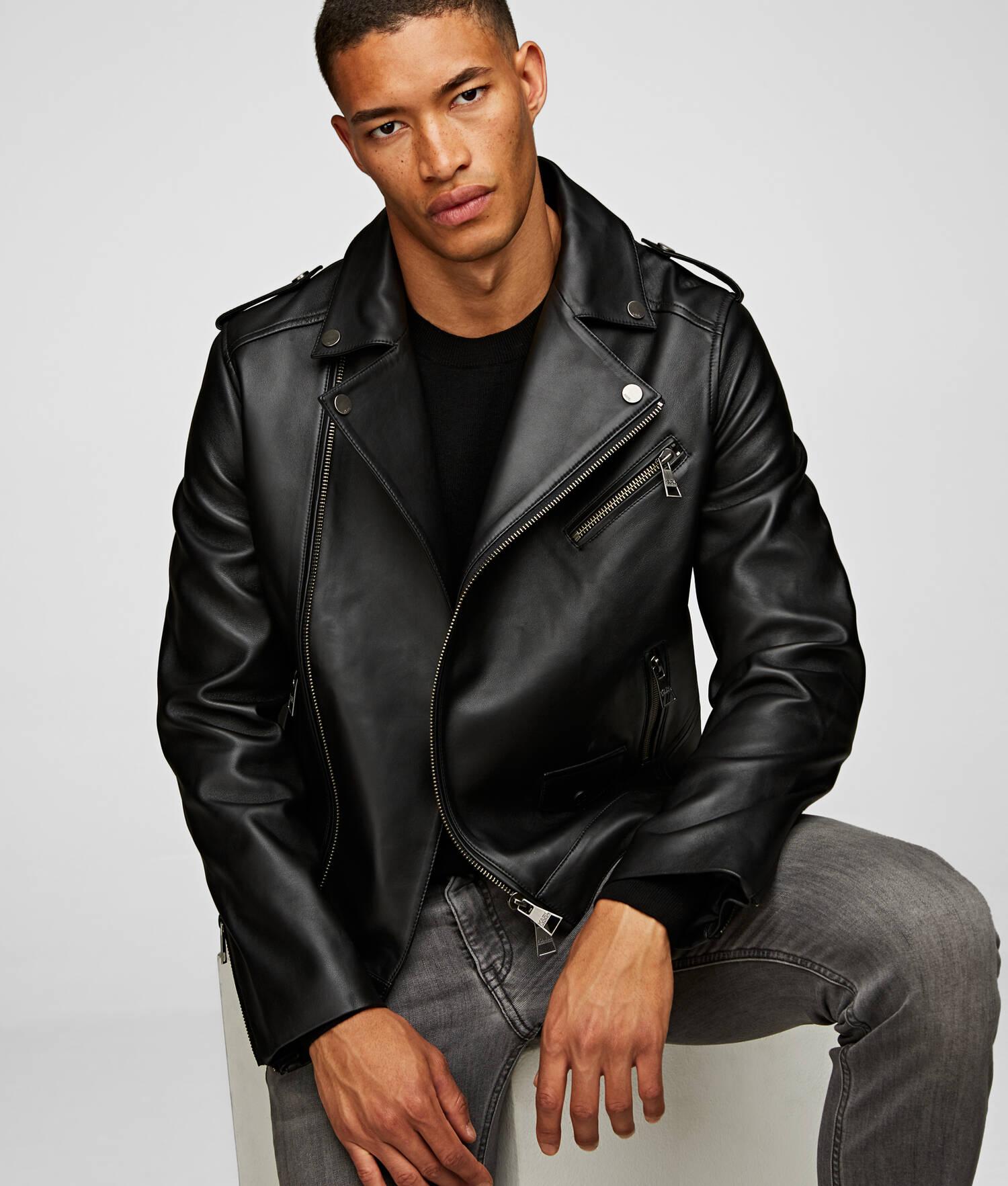 LEATHER BIKER JACKET Product Image