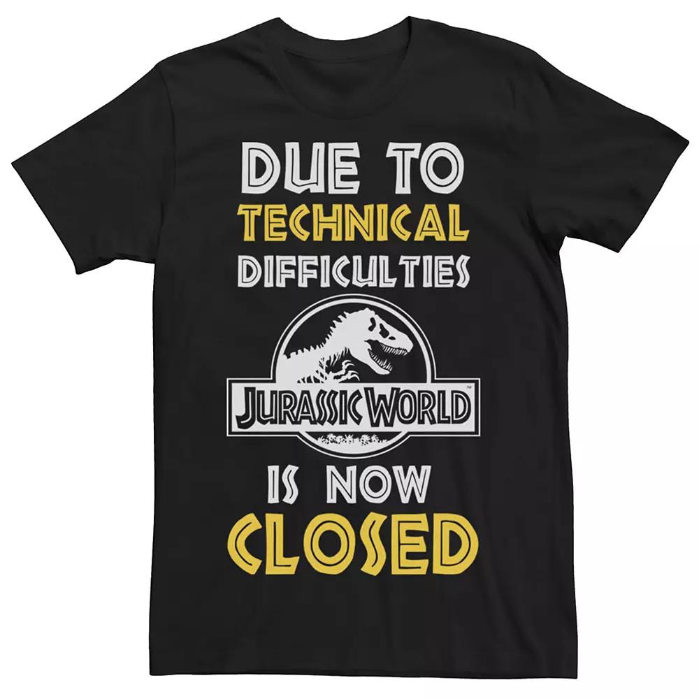 Men's Jurassic World Technical Difficulties Sign Tee,  Product Image