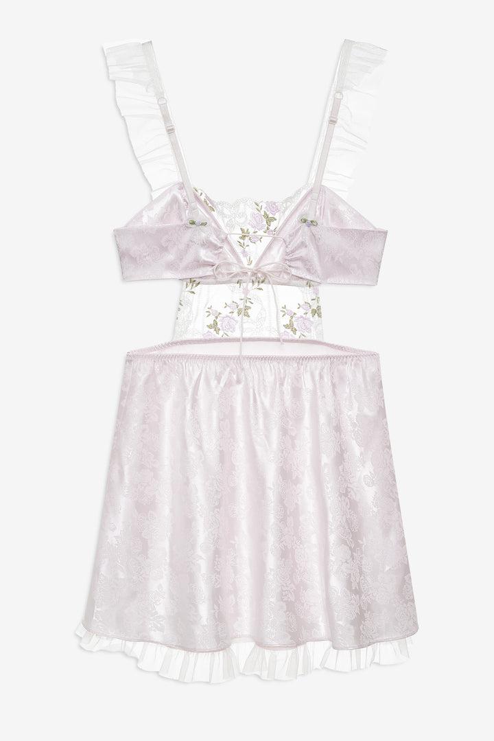 Lattice Bows Slip Dress — White Product Image