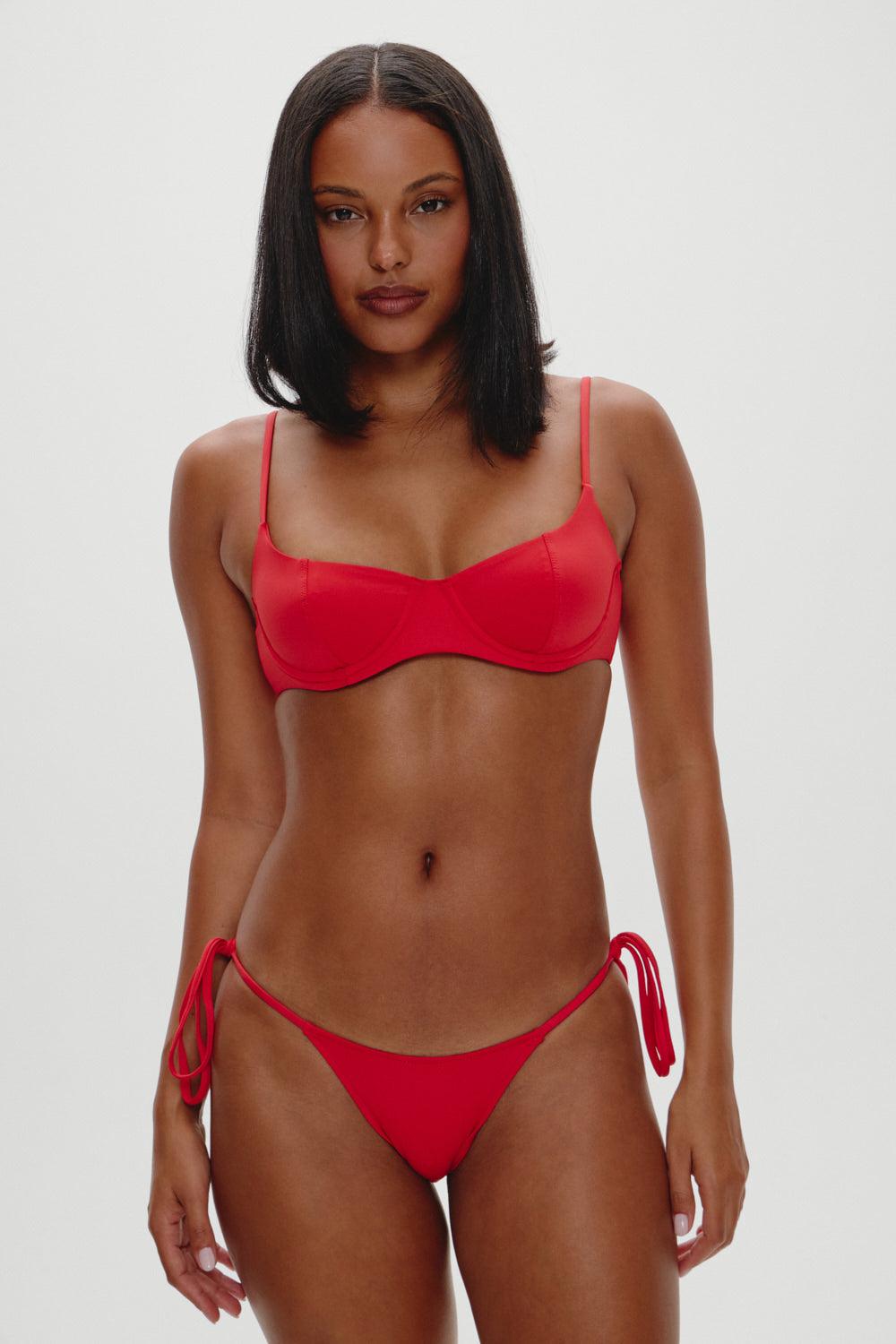 Cola Underwire Bikini Top - True Red Product Image