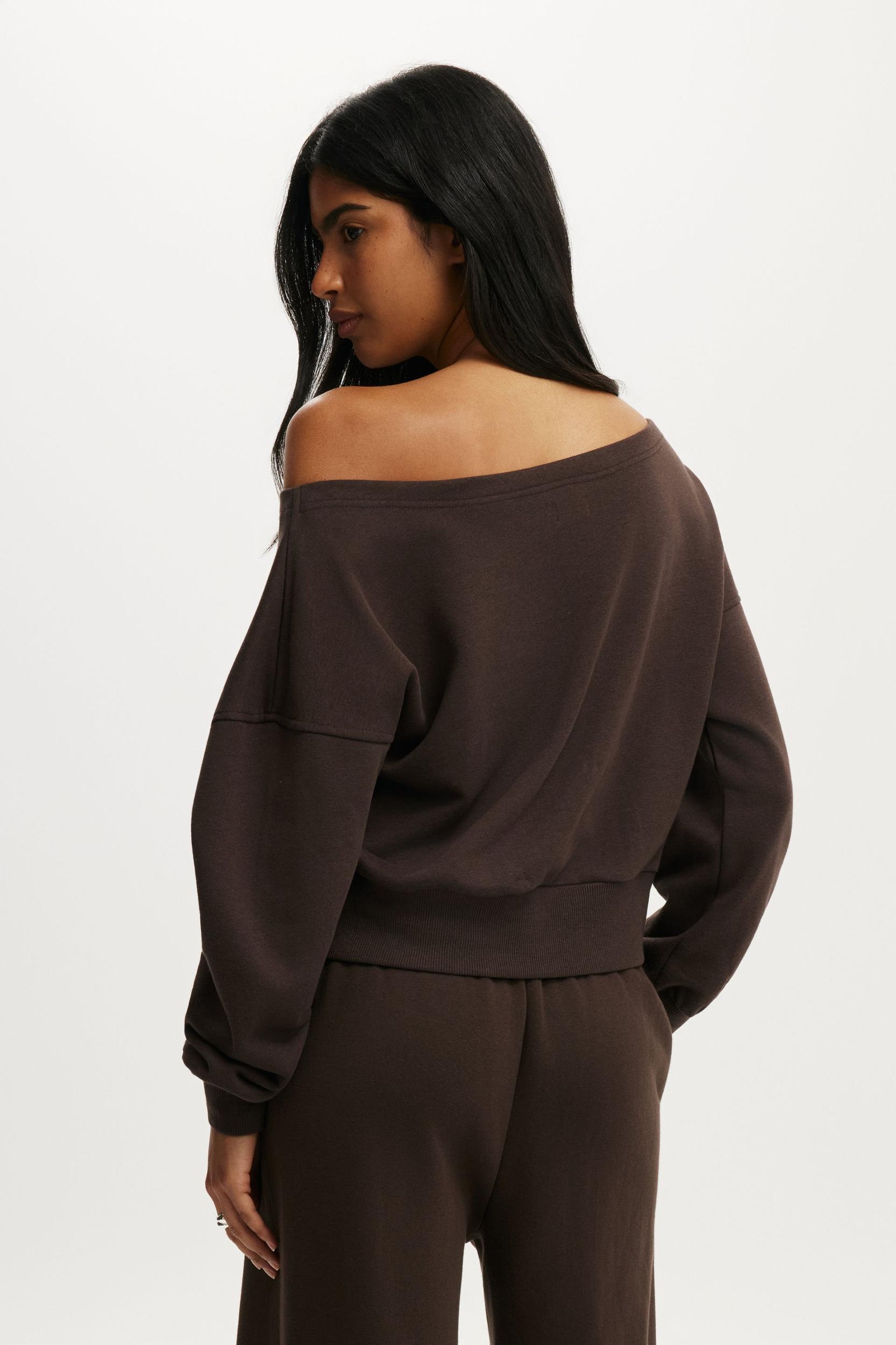 Relaxed Off Shoulder Sweatshirt Product Image