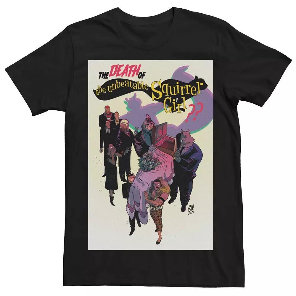 Men's Marvel's The Death Of The Unbeatable Squirrel Girl Comic Cover Tee, Size: XXL, Black Product Image