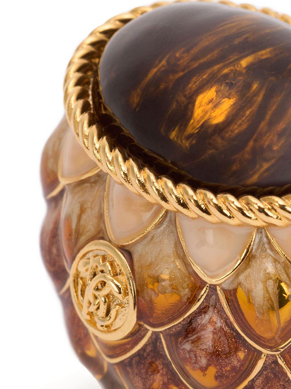 stone-embellished scaled ring Product Image