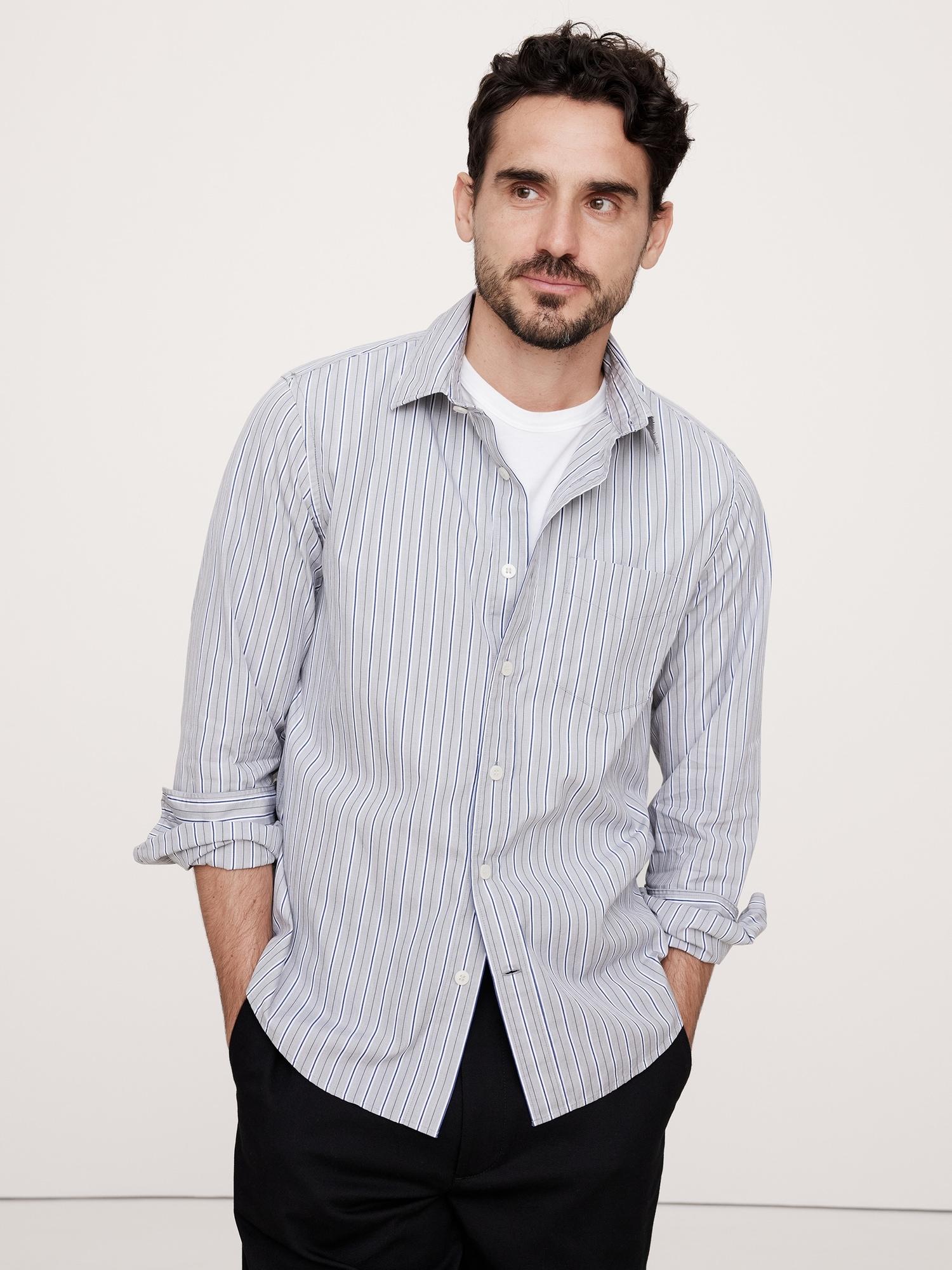 Standard-Fit Washed Cotton Poplin Shirt Product Image