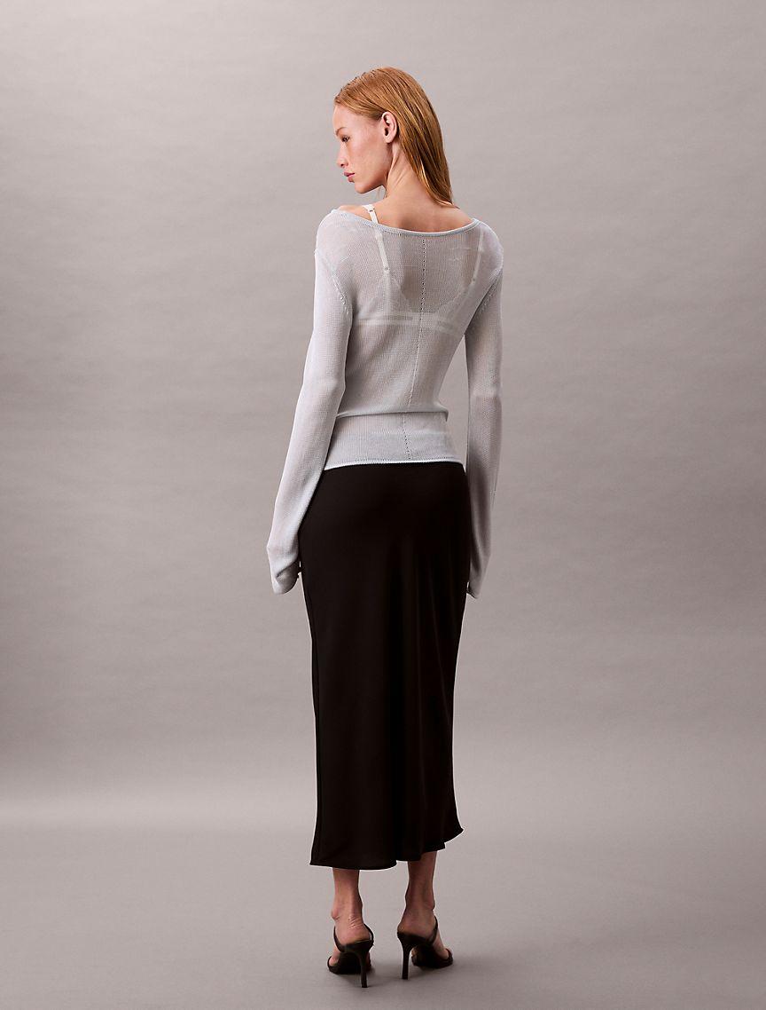 Matte Satin Midi Skirt Product Image