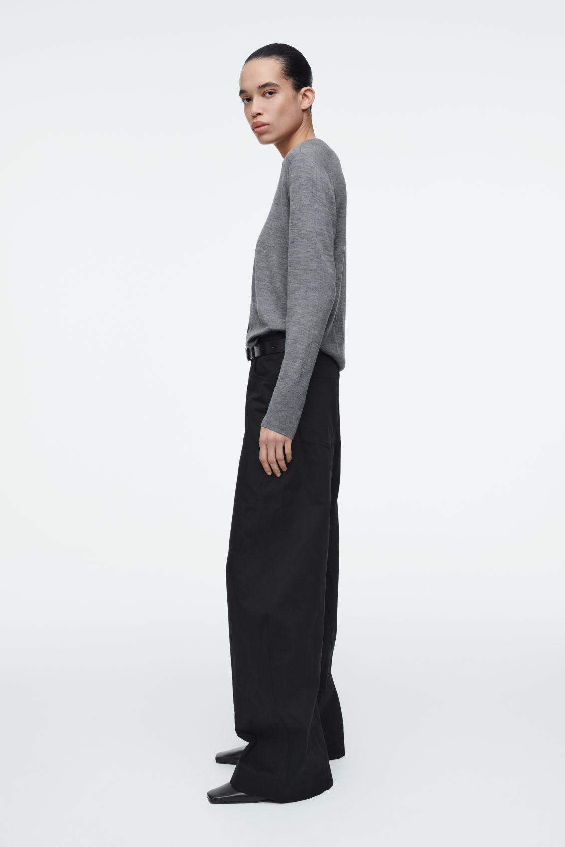 DECONSTRUCTED COTTON BARREL-LEG PANTS Product Image