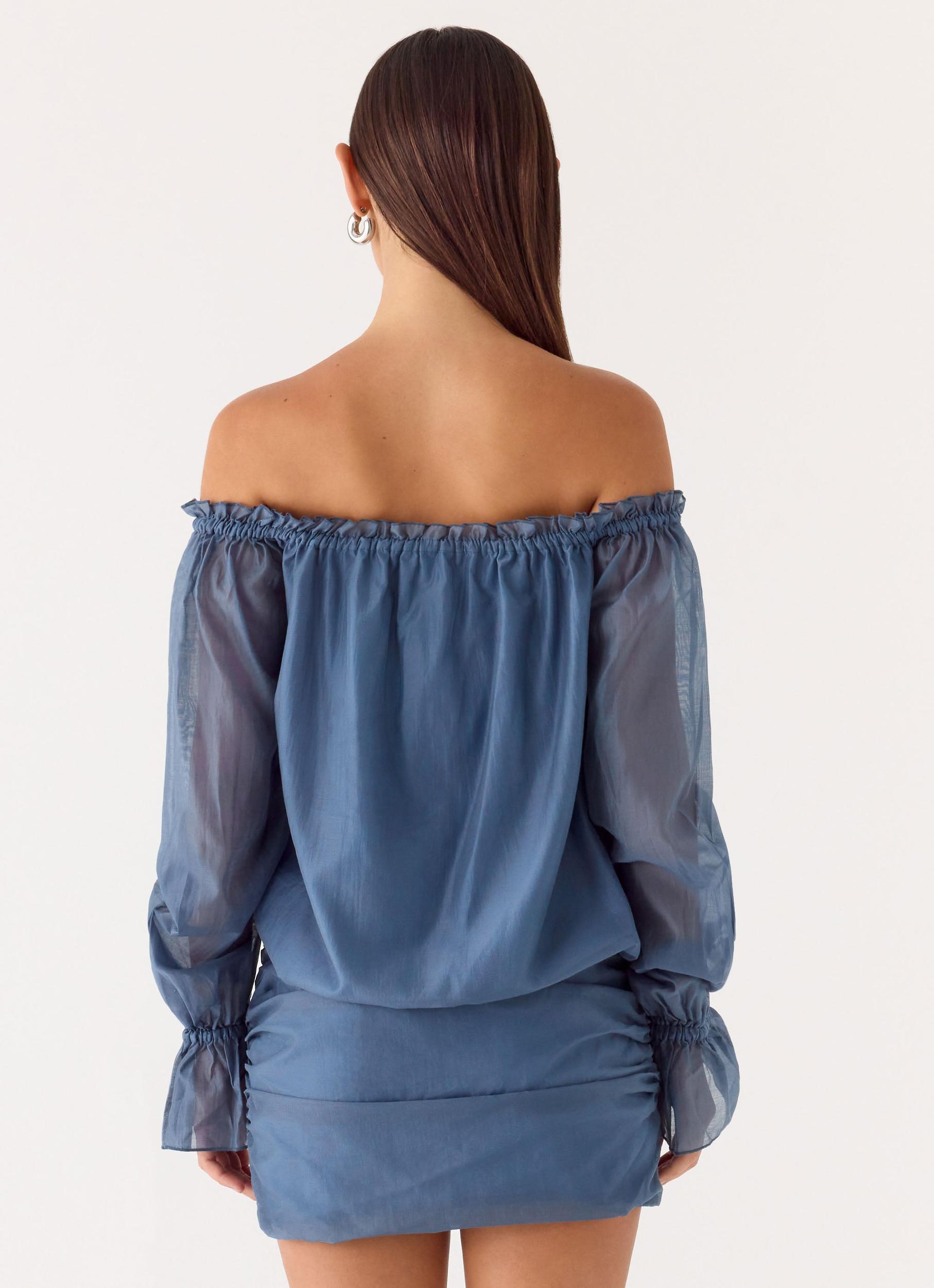 Tedara Mini Dress - Washed Navy Product Image