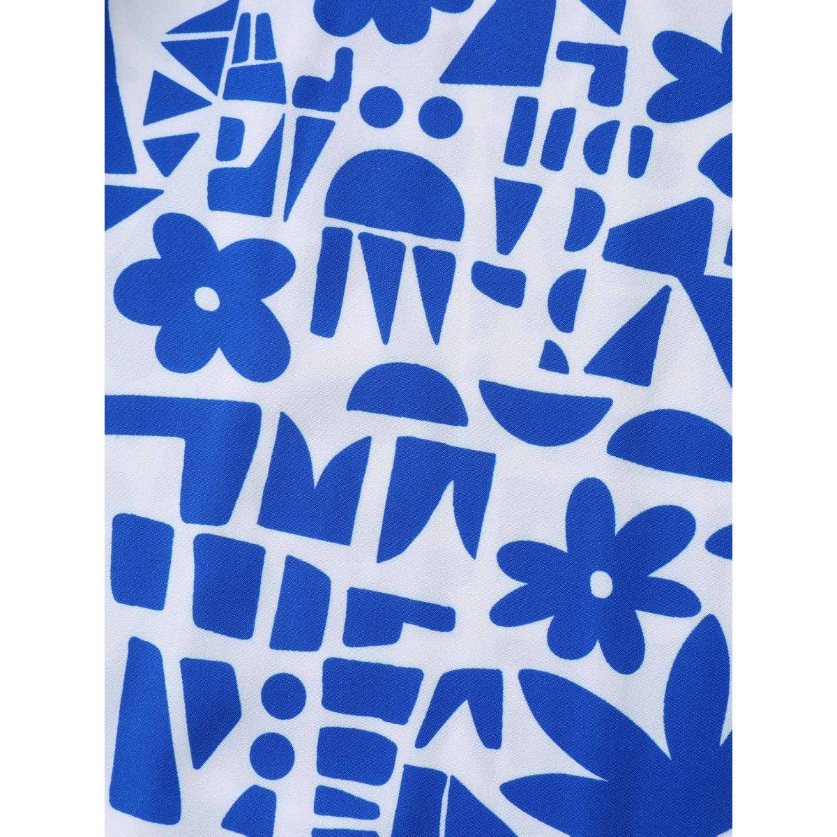 Plus Size Floral Abstract Print Pockets Midi Dress Multicolor Women V-neck Sleeveless Curvy BloomChic 22-24/3X Product Image