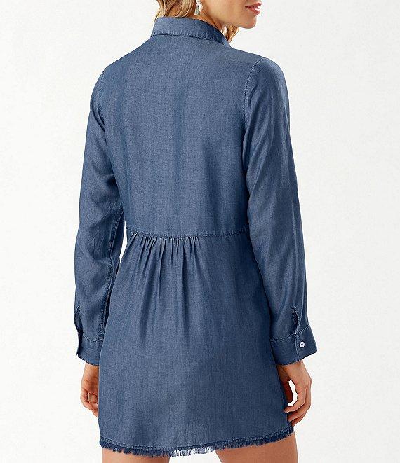 Tommy Bahama Chambray Boyfriend Swim Cover Up Shirt Product Image