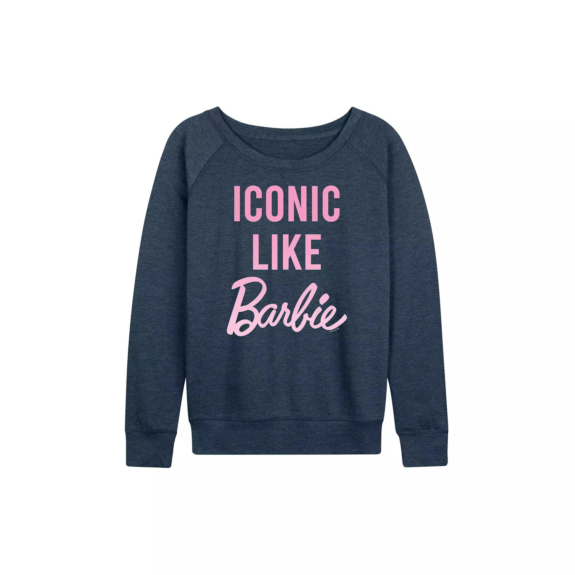 Women's Barbie® Iconic French Terry Long Sleeve Tee, Girl's,  Product Image