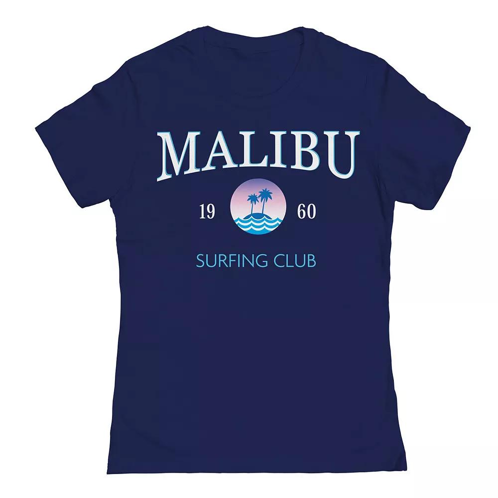 Junior's Malibu Surfing Club Womens Graphic Tee, Girl's, Size: XL, Blue Product Image