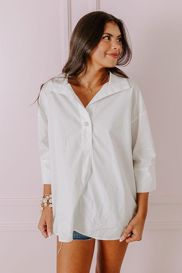 Manhattan Meeting Shift Top In White Product Image