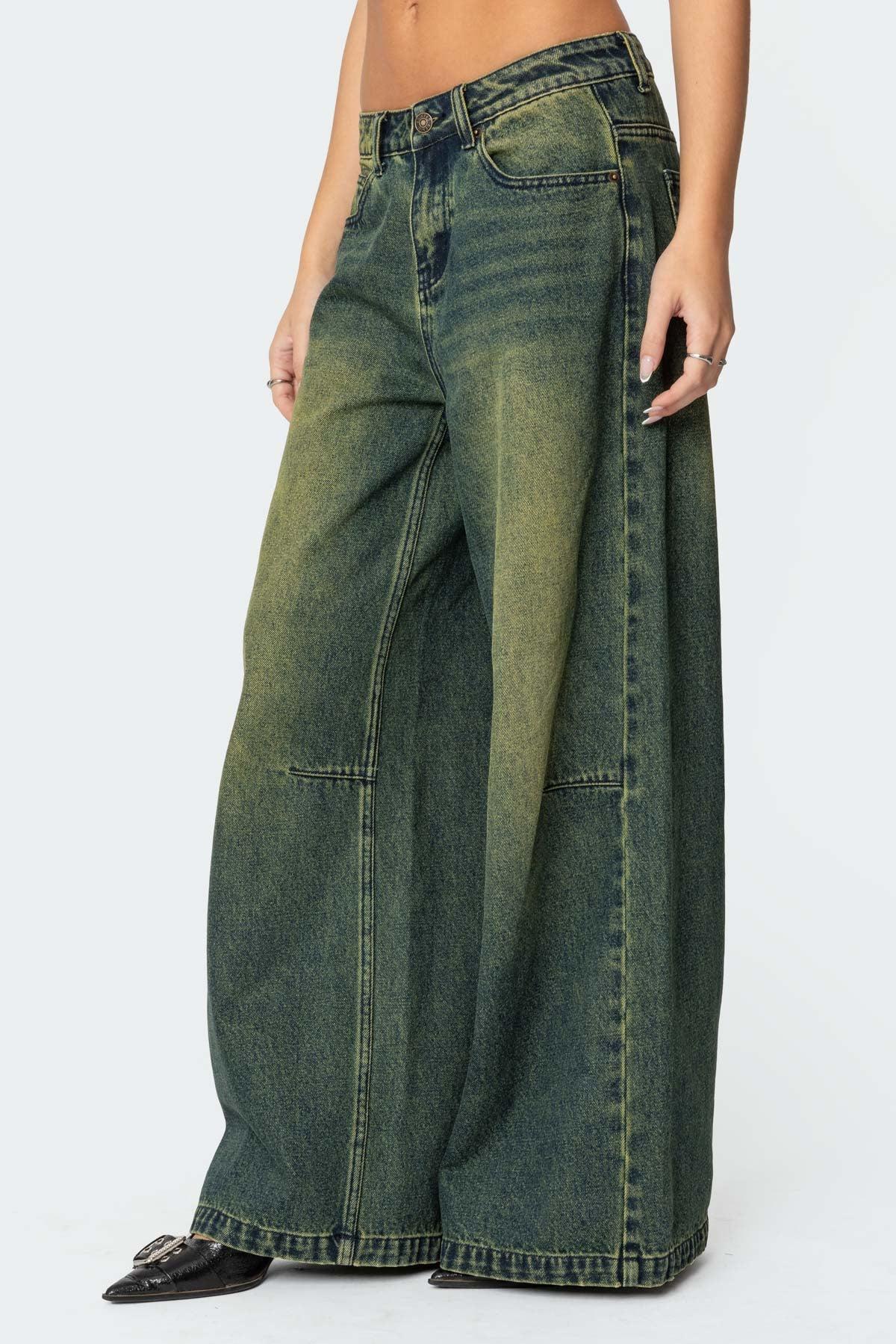 Shawn Washed Low Rise Baggy Jeans Product Image
