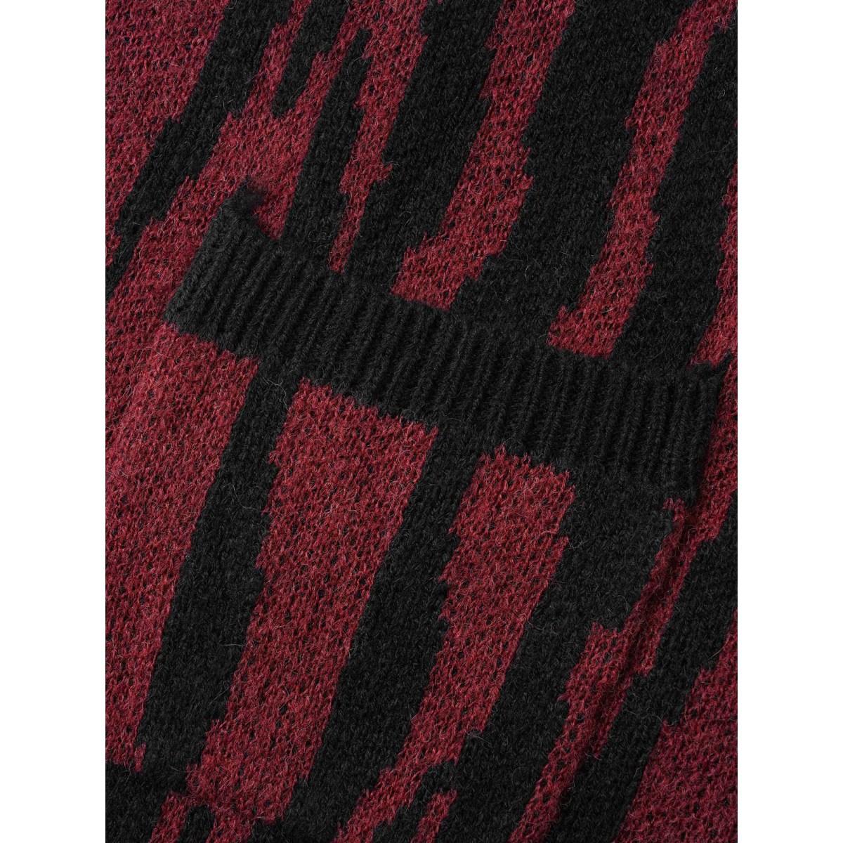 Plus Size Zebra Print Patched Pocket Cardigan Deepred Women Casual Loose Long Sleeve Everyday Cardigans BloomChic 14-16/1X Product Image