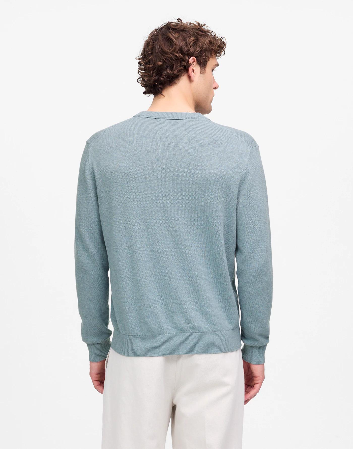 Crewneck Sweater in Lightweight Cotton-Linen Blend Product Image