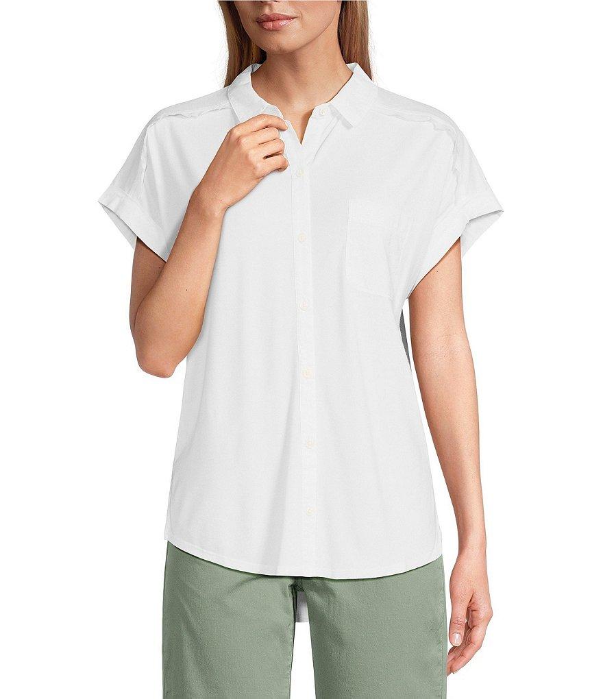 Tommy Bahama Kauai Hybrid Solid Stretch Jersey Camp Collar Short Sleeve Button Front Shirt Product Image