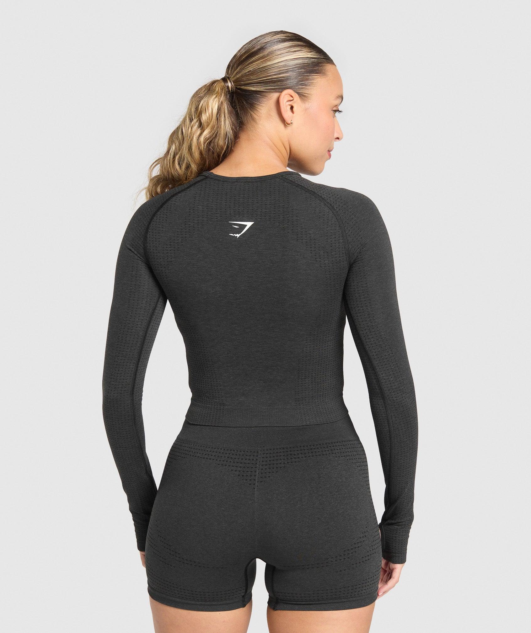 Gymshark Vital Long Sleeve Cut Out Top - Black Marl Female Product Image