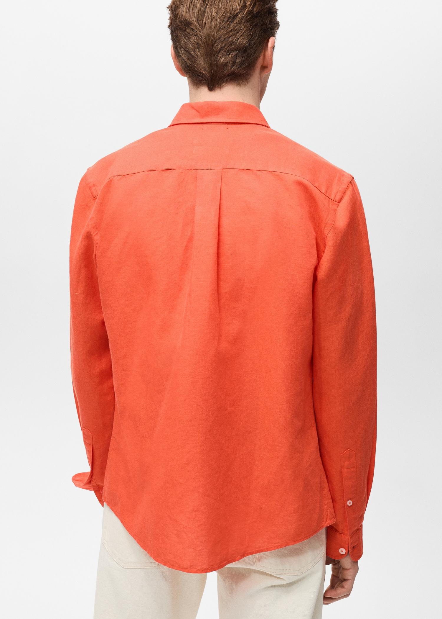 Pocket linen shirt - Men | MANGO USA Product Image