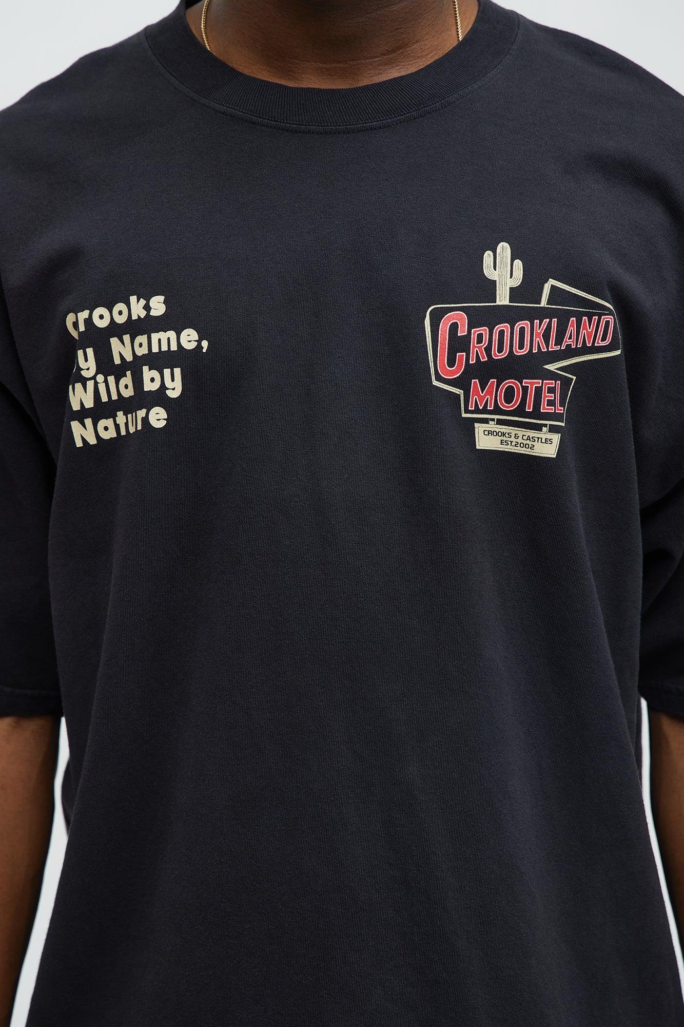 Crookland Oversized Motel Short Sleeve Tee - Black Male Product Image