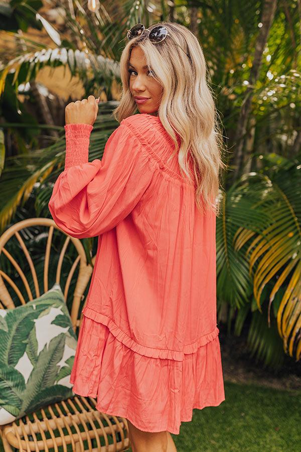 Brunch On The Coast Shift Dress in Coral Product Image