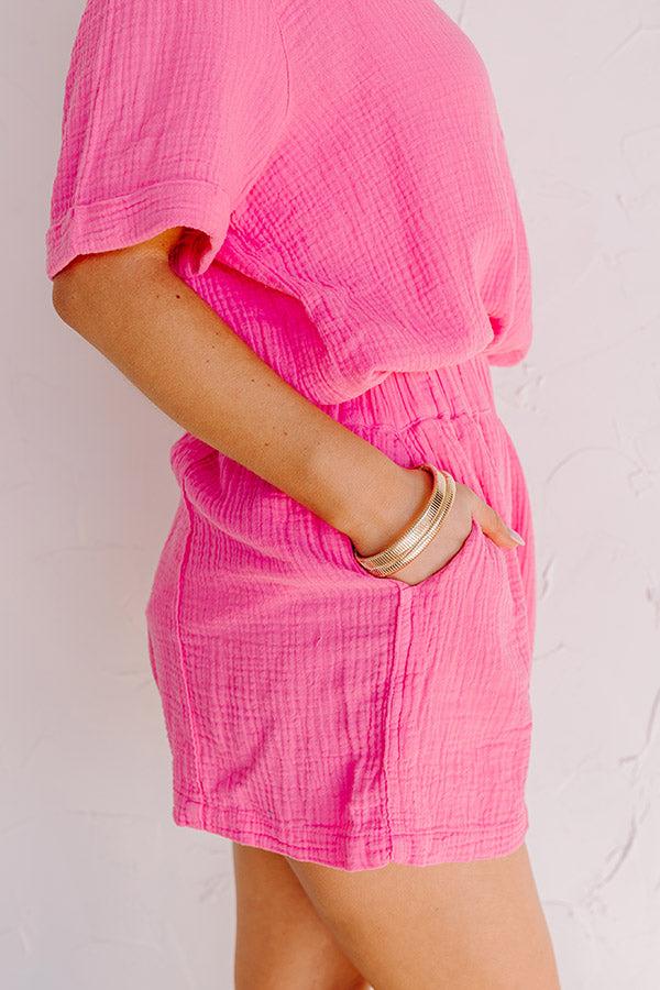 Coastal Bliss High Waist Shorts In Pink Product Image