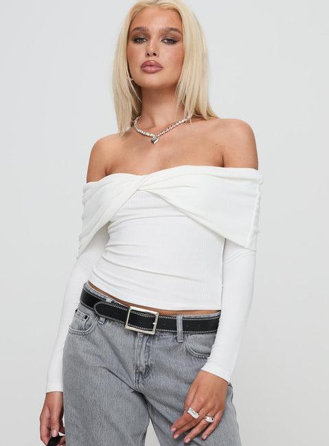 Myrina Long Sleeve Top White Product Image