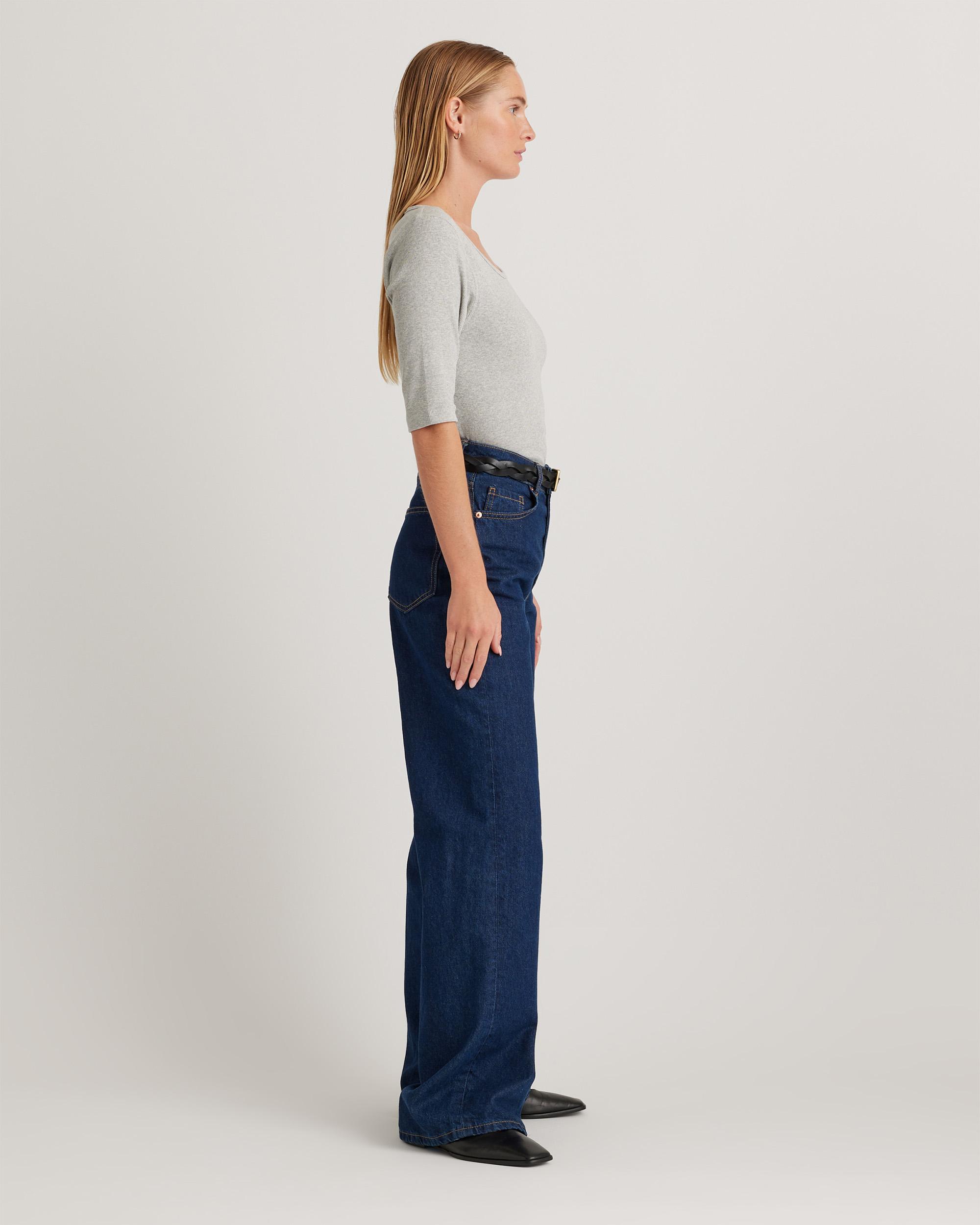 Quince | Women's Micro-Rib Elbow Sleeve T-Shirt Organic Cotton Product Image