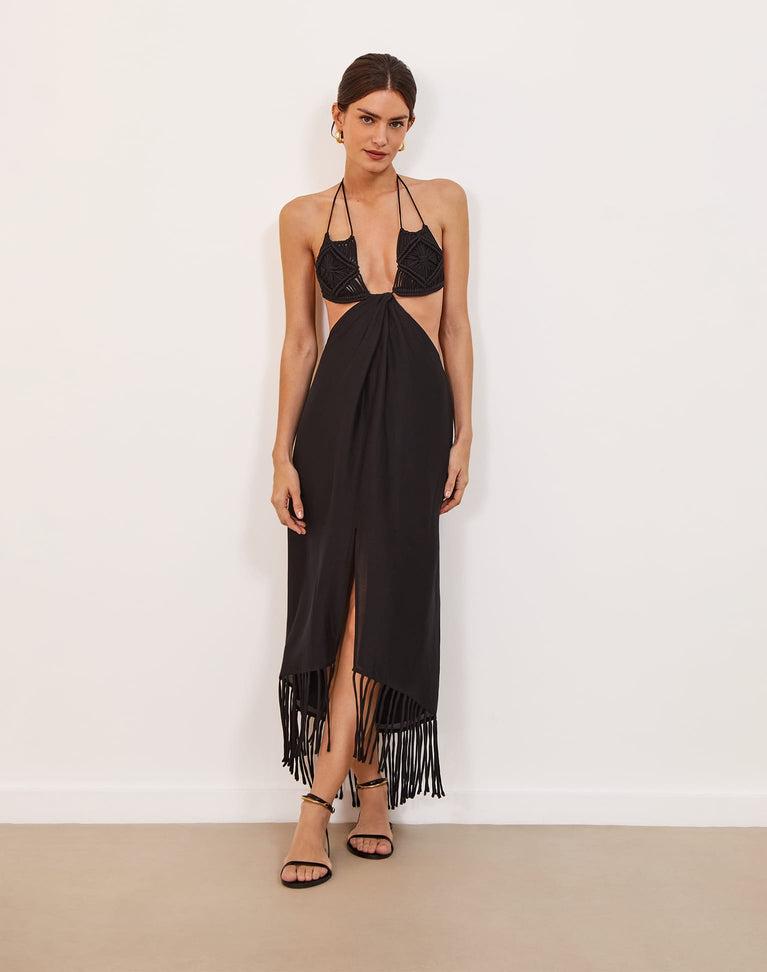 Amra Midi Dress (Exchange Only) - Black Product Image