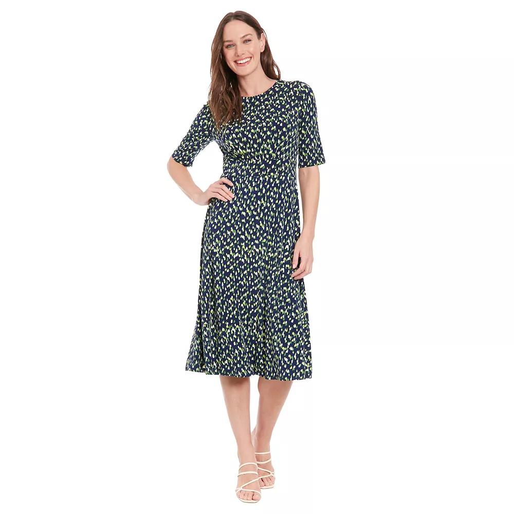 Women's London Times Printed Midi A-Line Dress, Size: 10, Black Orchid Product Image