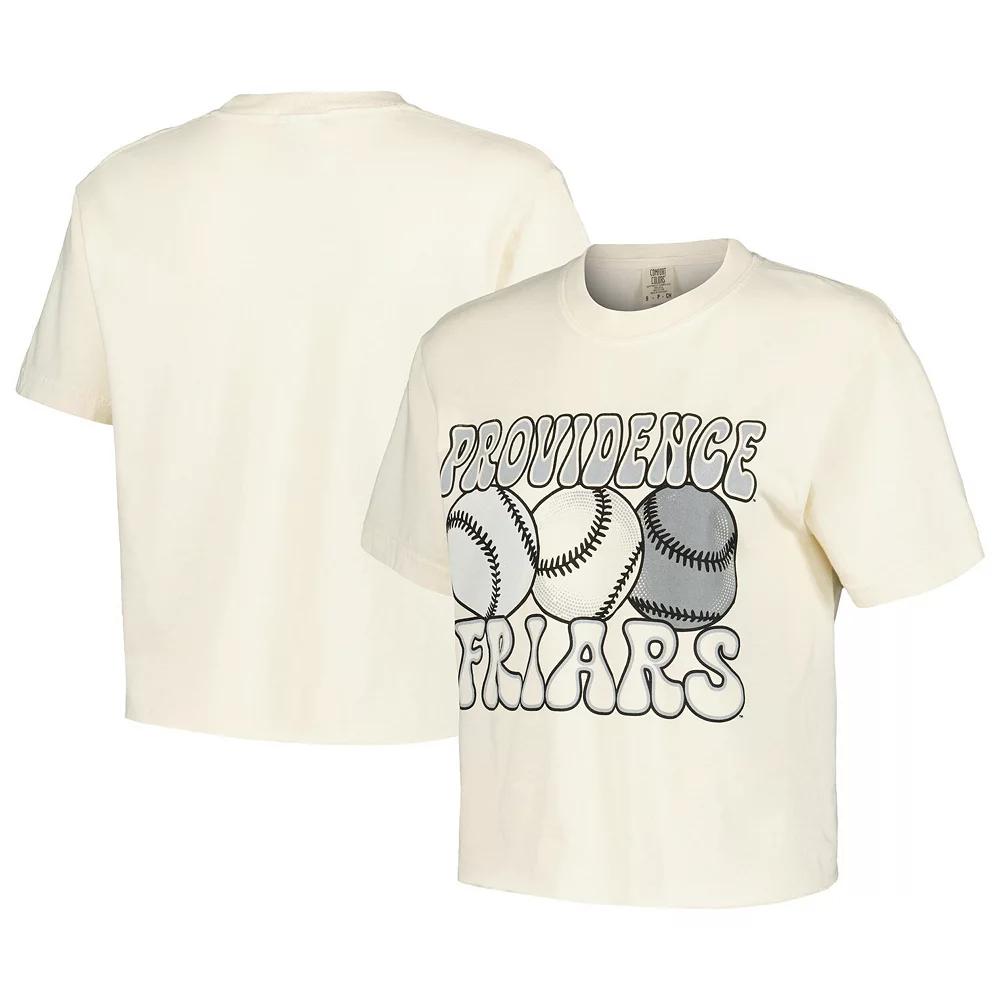 Women's Natural Providence Friars Comfort Colors Baseball Cropped T-Shirt,  Product Image