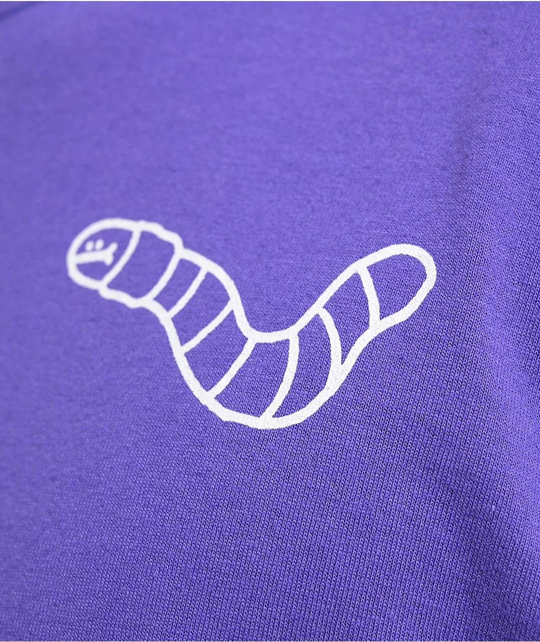 A.LAB Wanted Worm Purple Long Sleeve T-Shirt Product Image