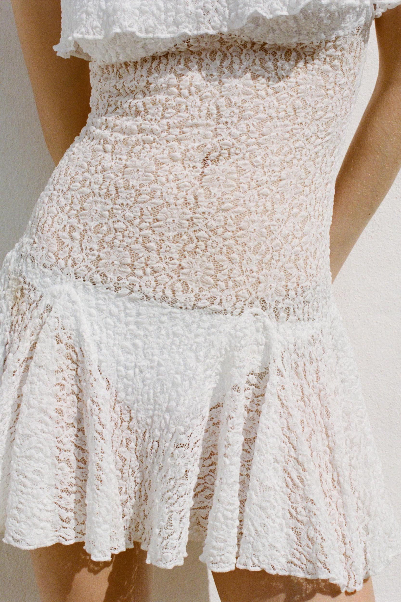 GODET LACE MINI DRESS Product Image