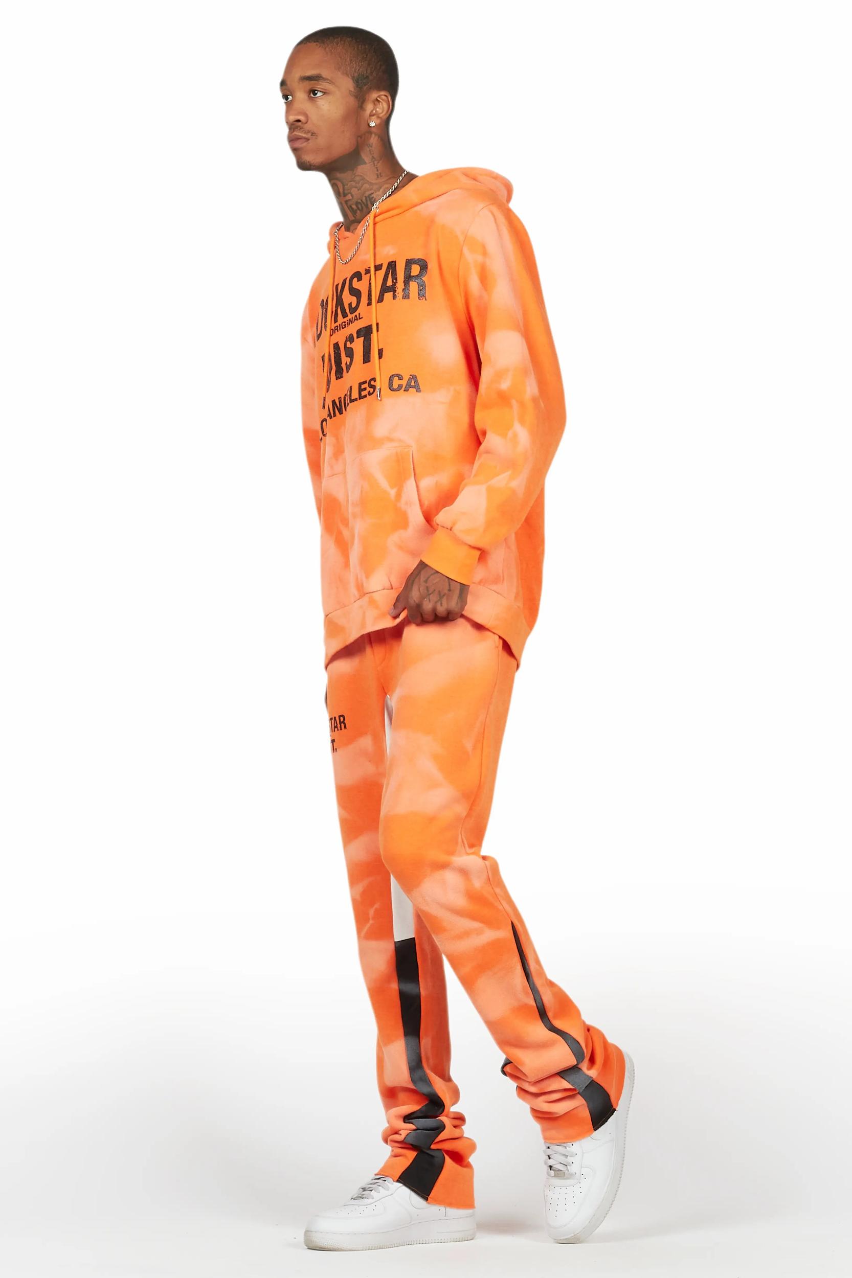 Nelly Orange Hoodie Stacked Flare Track Set Male Product Image