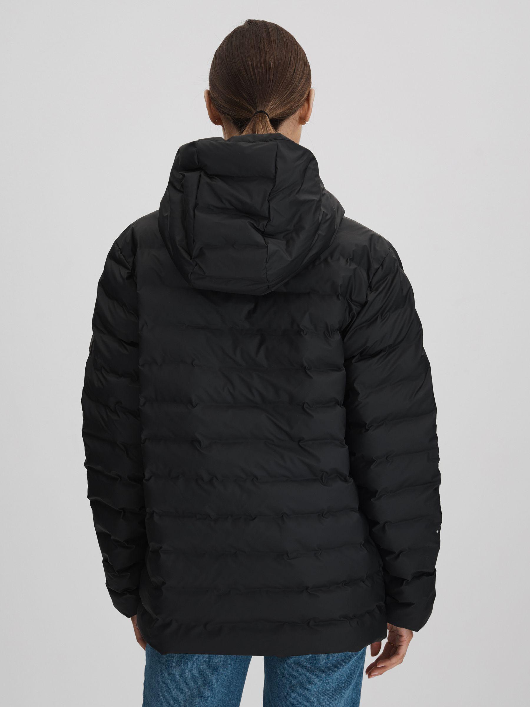 Rains Hooded Puffer Jacket in Black Product Image
