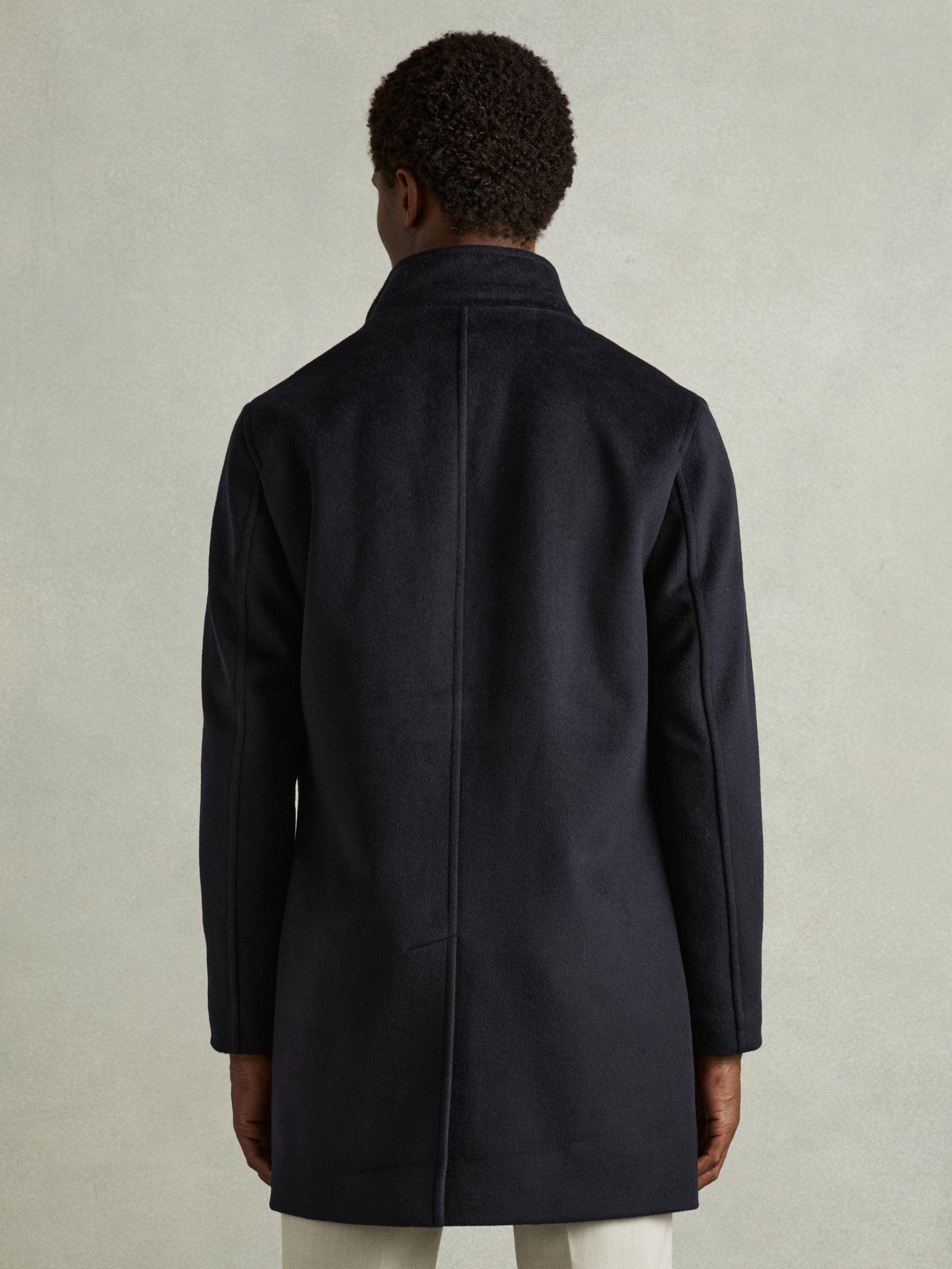 Wool-Blend Hybrid Coat in Navy Product Image