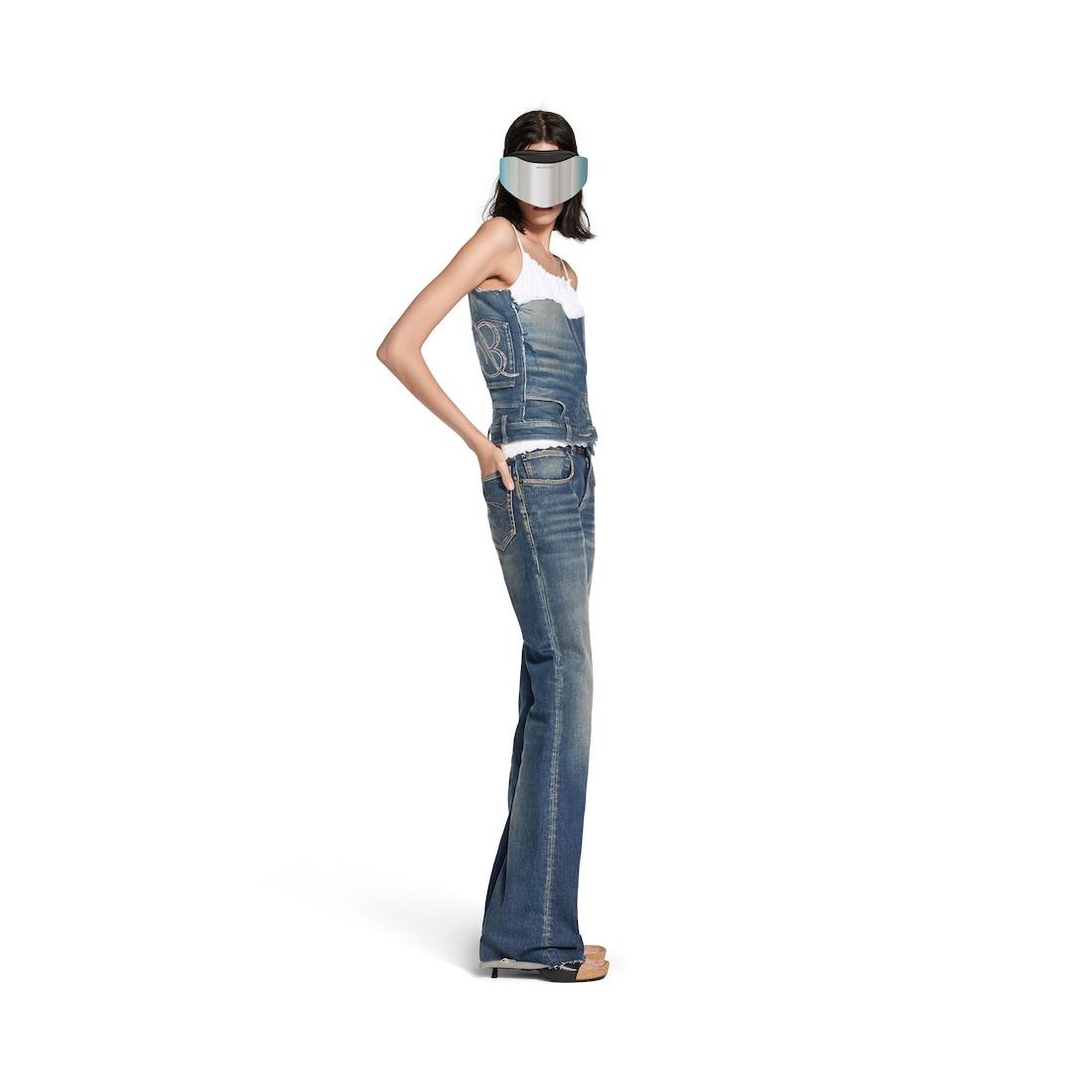 Women's Patched Tank Top in Dark Blue Product Image