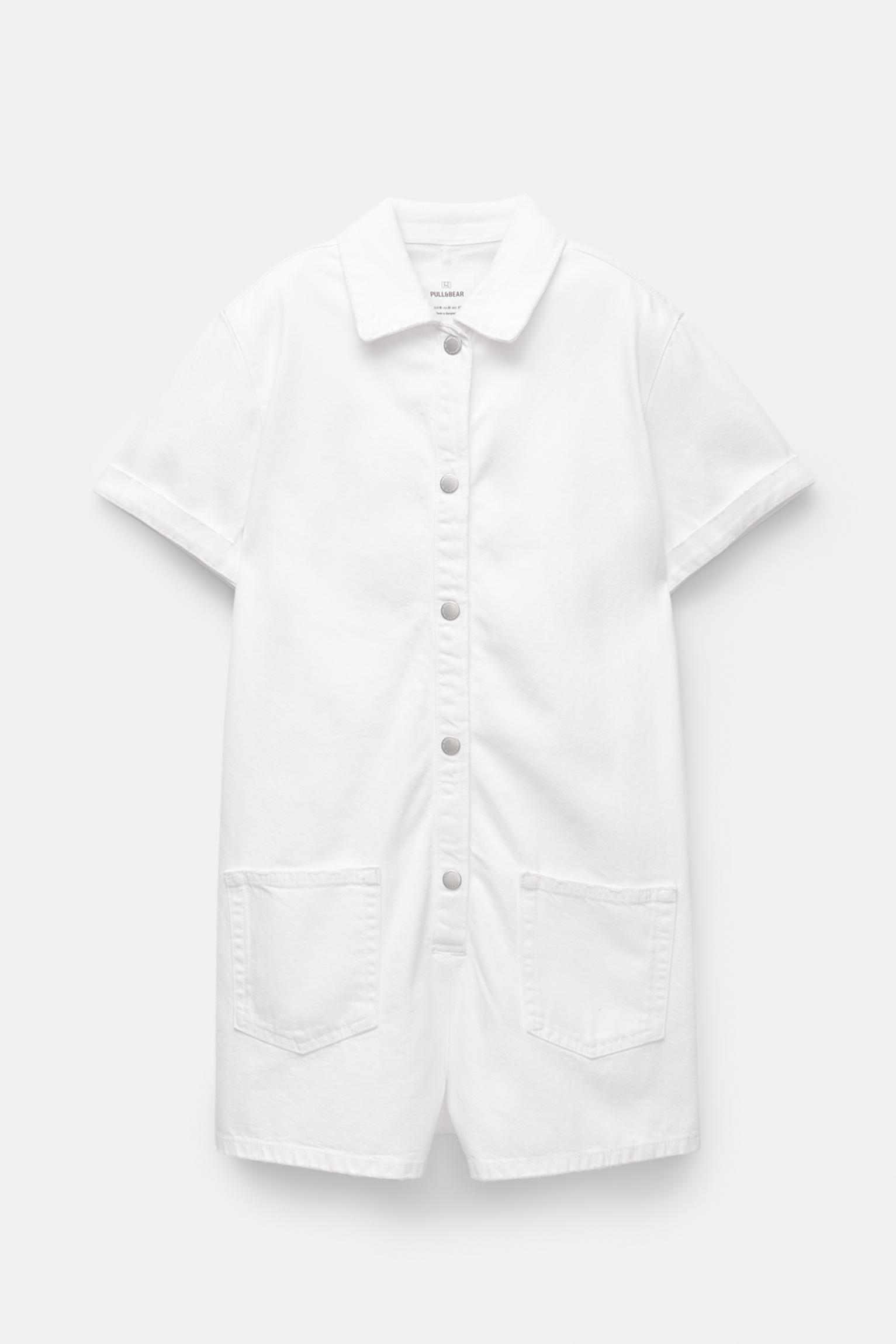 White short sleeve jumpsuit Product Image