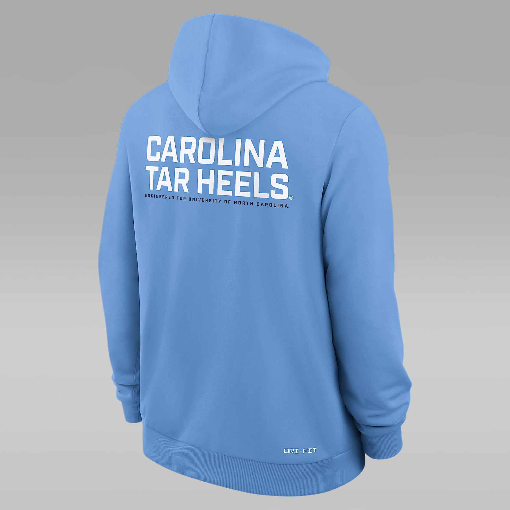 Men's North Carolina Sideline Jordan Brand Dri-FIT College Full-Zip Hoodie Product Image