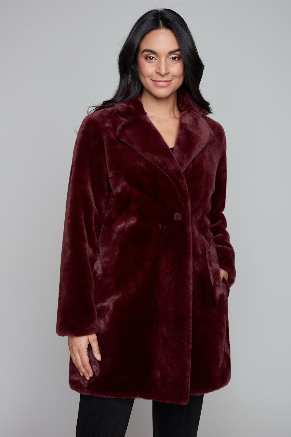 Faux Fur 3/4 Length Jacket Product Image