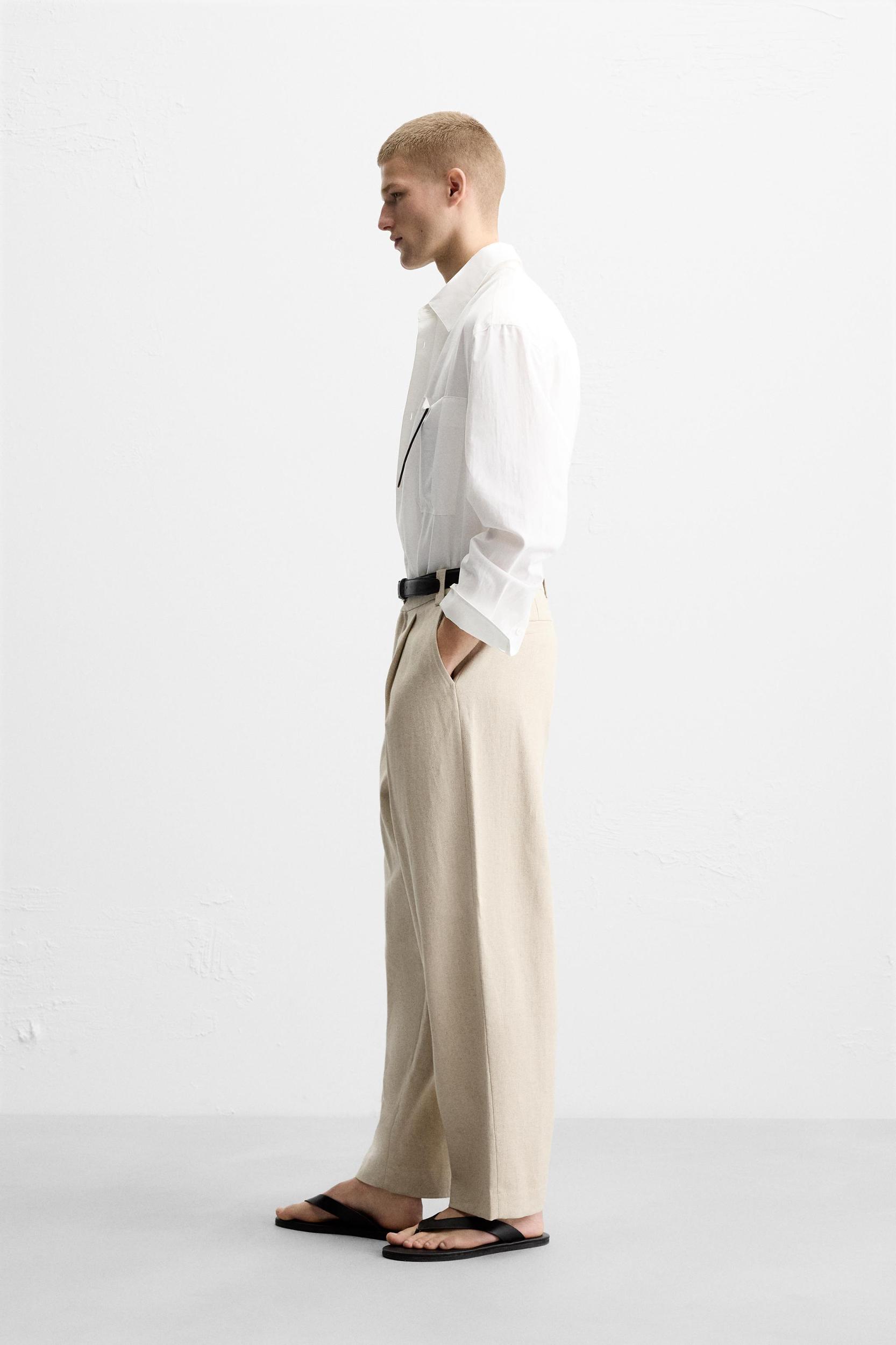 STRUCTURED LINEN SUIT PANTS Product Image