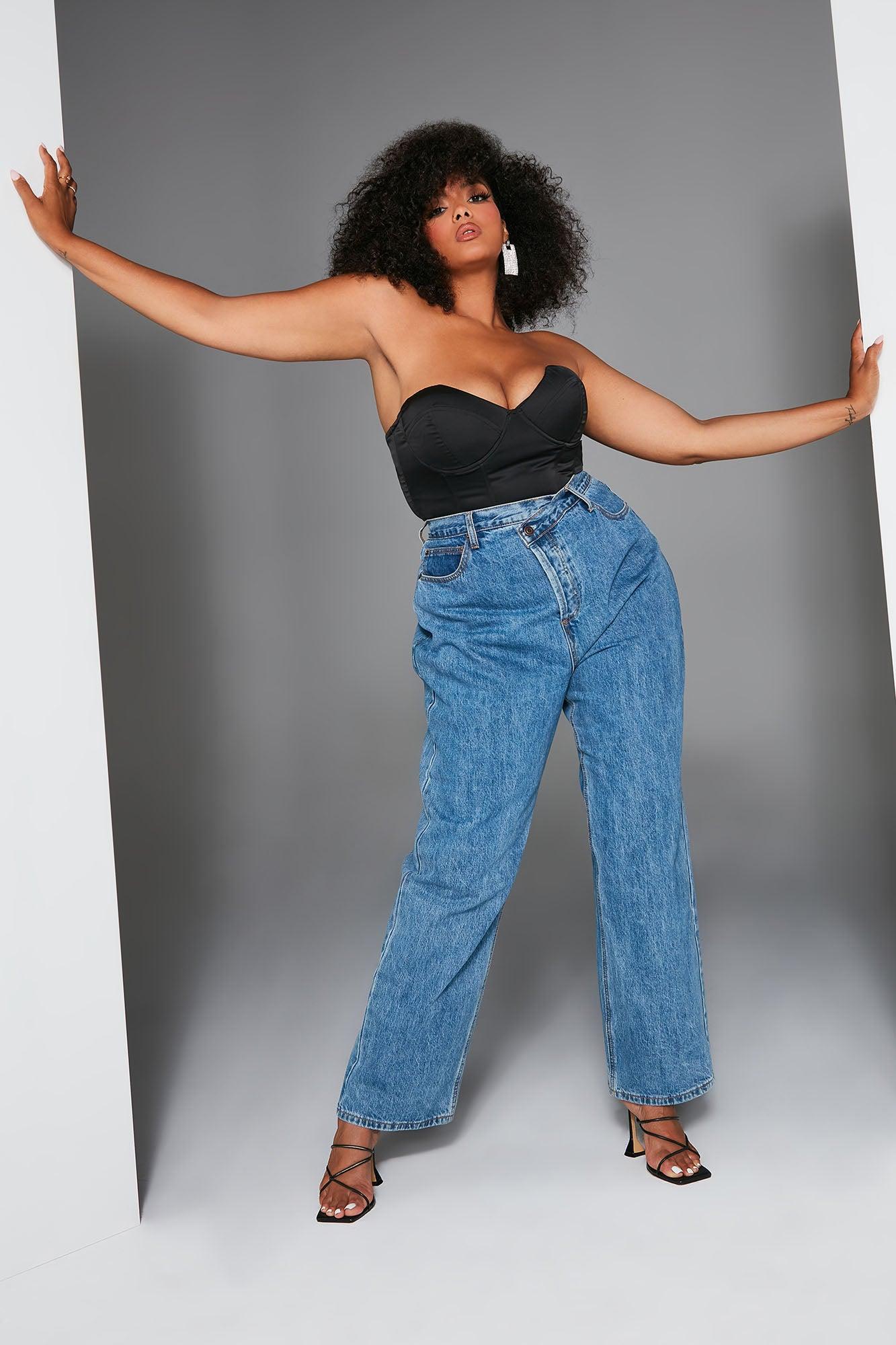 Crossover Straight Leg Jeans - Medium Wash Product Image