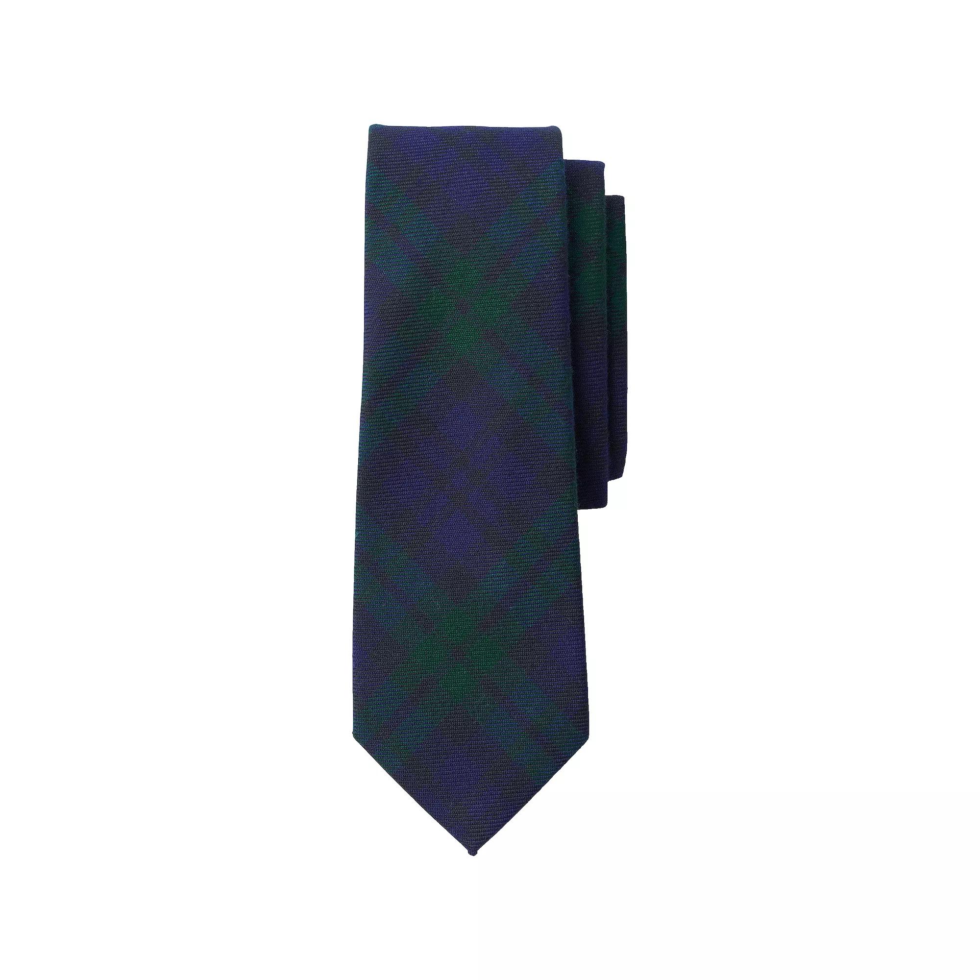 Men's Lands' End Plaid To Be Tied Tie, Clear Blue Plaid Product Image